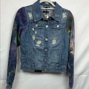 Butter Super Soft Destroyed handcrafted long muted edition denim jacket size s